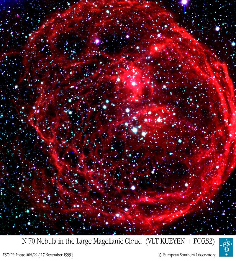 Superbubble (N 70) in the Large Magellanic Cloud Wolf-Rayet star (Sharpless 308) in