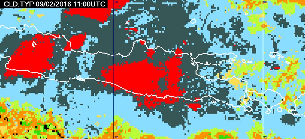 The Himawari-8 satellite imagery shows that the heavy rain event came from the Cumulonimbus cloud (CB) over Bojonegoro region.