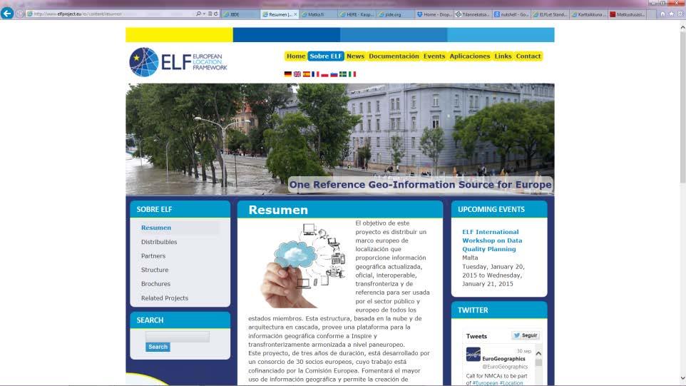 ELF project in a nutshell 30 partners, 13 National Mapping Authorities + 10 more joining 19 countries Part funded by the ICT-PSP budget, 13 million euro Runs between 2/2013-2/2016 (10/2016 under