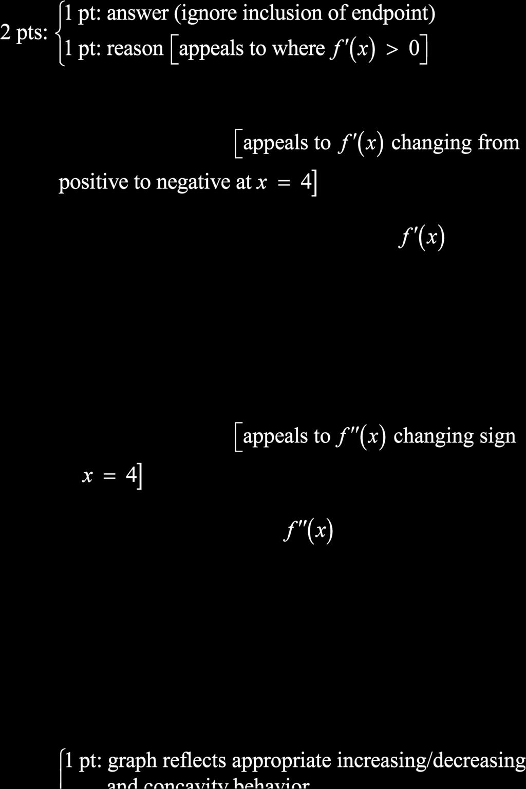 Because f is continuous and f changes from positive to negative at, f has a relative maimum at.