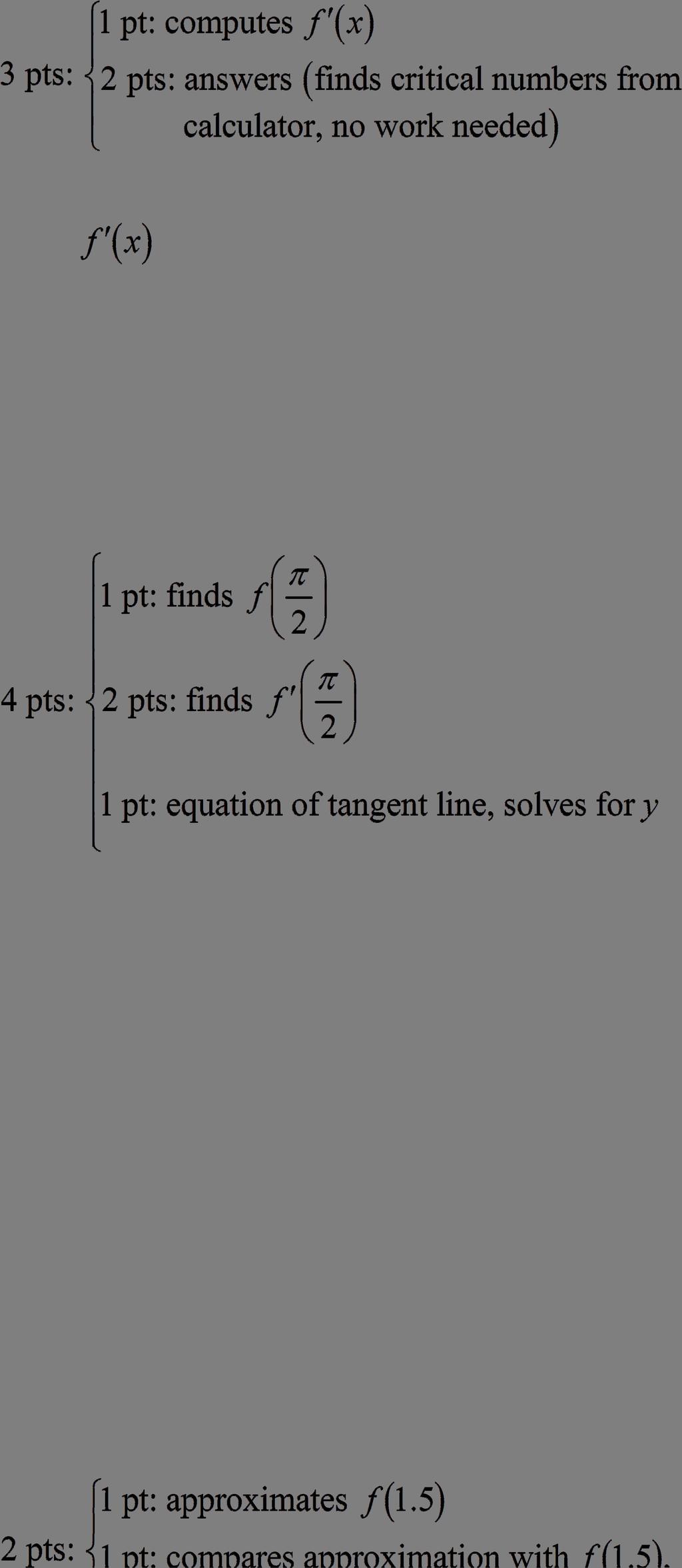 AP Eam Practice Questions for Chapter 9. (a) f sin + cos f Using a graphing utility, f cos 0 when ± 0.708.