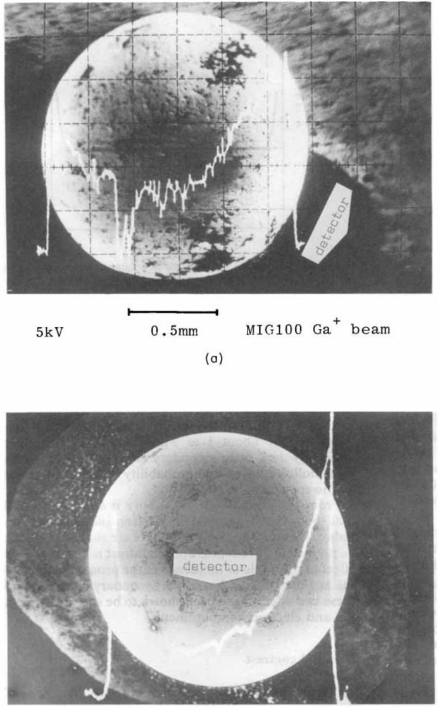 104 S. Y. LAI, D. BRIGGS, A. BROWN AND J. C. VICKERMAN c----.--.-----( 5kV 0.5mm Cambridge S150 Figure 14. Secondary electron images of a steel sphere.