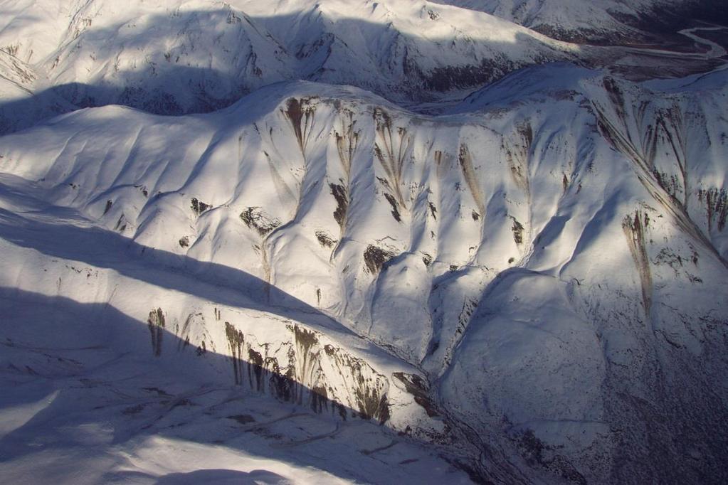 The strike-slip Denali fault in Alaska (both photos) ruptured