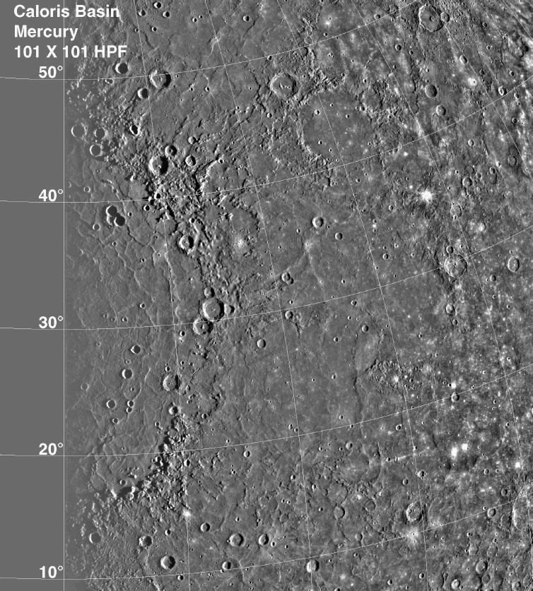 Mercury Highlands are heavily cratered.