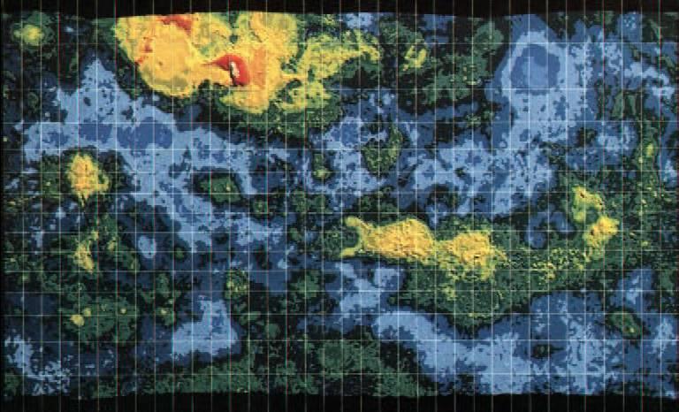 Most of Venus is covered with rolling plains, but there are two large