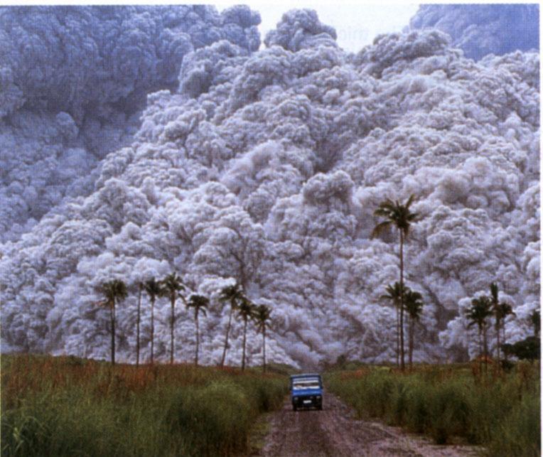 Pyroclastic Flow Consist of hot gases, glowing ash, and