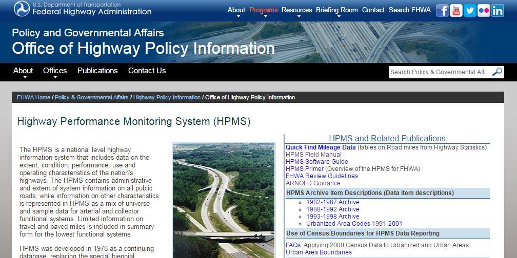 Highway Performance Monitoring System (HPMS)