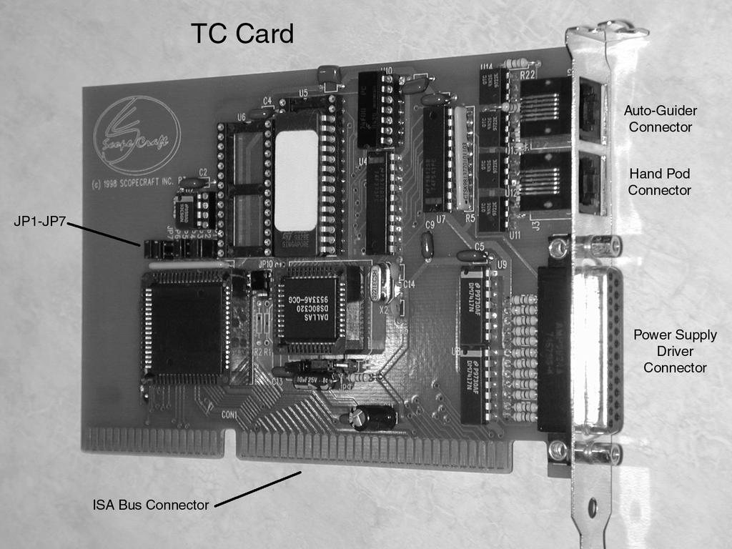 TC Card Installation Jumper settings for the TC card When handling the TC Card be very careful to use good anti-static practices.