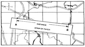 2) How do you determine distance between points using a map? Straight Line Distance: To determine the distance between locations on a map, you will need a piece of scrap paper. 1.