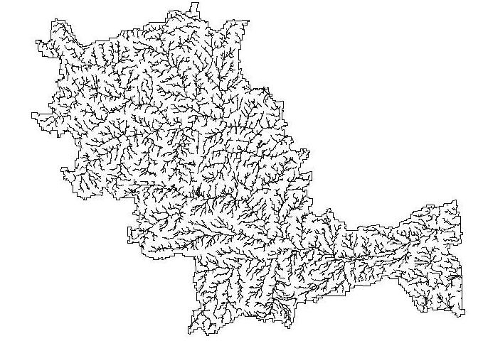 Stream Network A vector dataset showing drainage network is derived based on combined