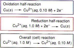 A, Even though the half-reactions involve the same components, the cell operates because the half-cell