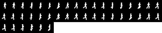 Obviously, the human body shapes in bend and run actions are very different. As shown in Fig.2(c), the key pose silhouettes of human body in bend and run actions are also very different.