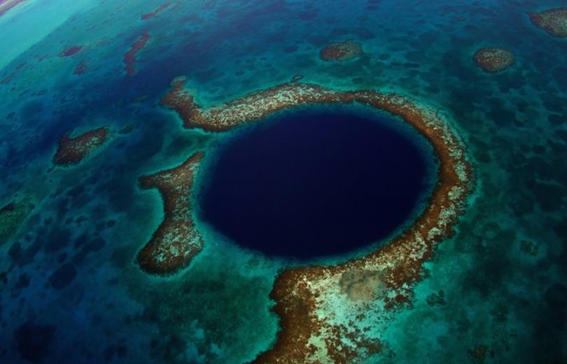 Lighthouse Reef off the coast of Belize atoll a circle