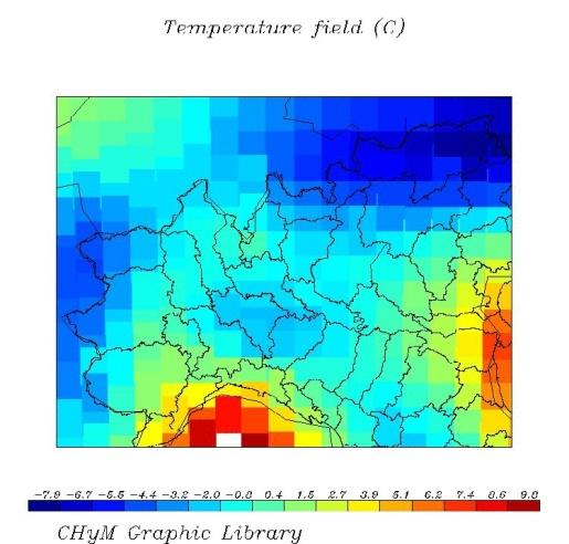 CA concepts to merge temperature data Temperature field from MM5 Temperature
