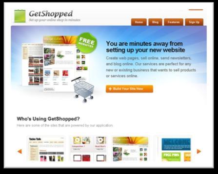 Sl. 6. Get Shopped, naslovnica (preuzeto s URL 11) Get Shopped je mrežni sustav orijentiran primarno izradi internet trgovina.