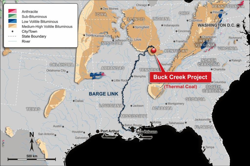 Buck Creek Coal Project Buck Creek Location and Infrastructure Map Buck Creek Coal Project is located in the state of Kentucky, USA (McLean and Hopkins counties) Covering almost 31,000 gross acres
