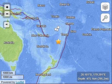 Significant Earthquake Activity M 6.5 Fiji Islands At 11:29 p.m.