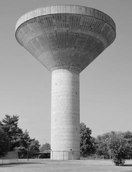 (b) A water tower is an elevated structure which supports a water tank constructed at sufficient height to pressurise a water supply system for the distribution of drinking water.
