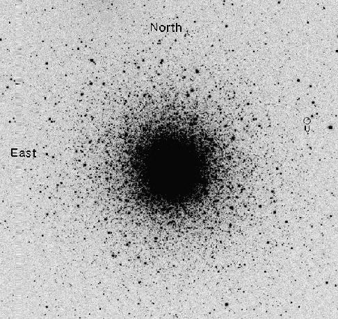 7 Fig. 1. A greyscale map of a V-band CCD image of the globular cluster M15.