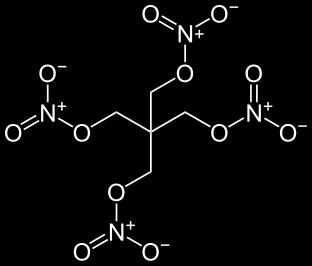 PETN (pentaerythritol tetranitrate) One of the most sensitive of the secondary explosives Rarely used alone 1.