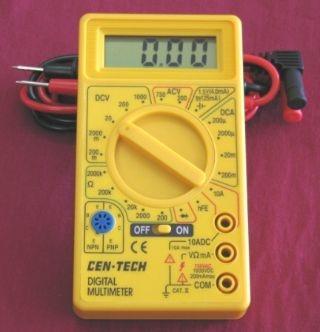 An ammeter measures the electric current flowing through its leads.