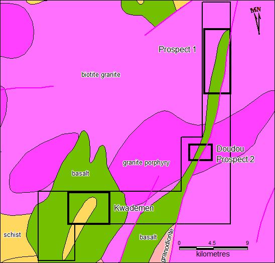 LATI Project Large 246 sq km dimensions Three target areas Prospect 1 Multi-Million Ounce Potential Site of new gold rush with expanding artisanal workings 8km by 2km area of anomalous rock and soil