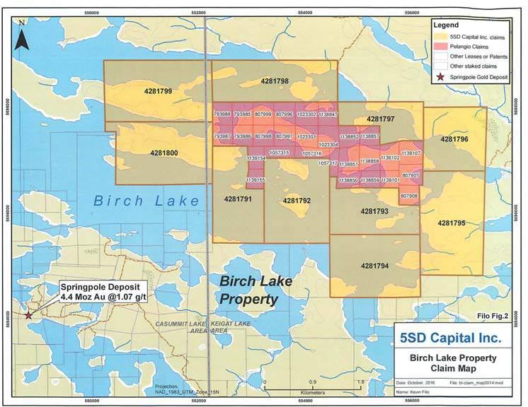 Canadian Properties - Red Lake District Birch Lake & Adjoining Royalty Interest Agreement with 5SD Capital