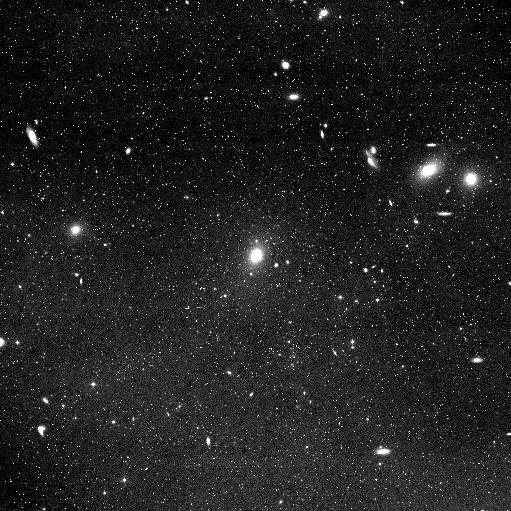 The Virgo Cluster is a cluster of galaxies at a distance of about 18.0 Mpc away in the constellation Virgo. It's mass is about 1.2 1015 M out to 8 degrees from the cluster's center i.e. a radius of about 2.