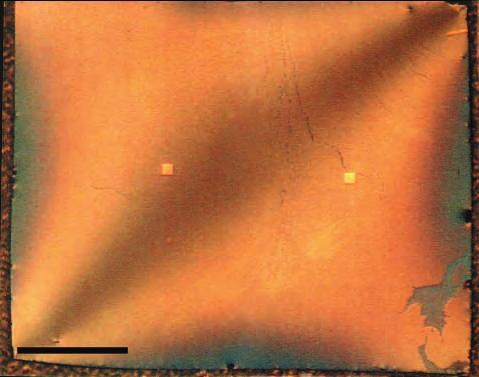 The upper left inset schematically shows the arrangement of two neighbouring nanocrystals in the monolayer. The lower right inset is a fast Fourier transform of the image.