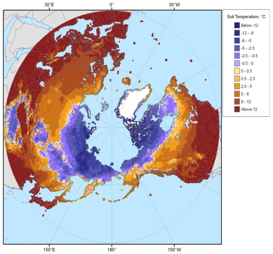 Permafrost projections 2050 Projection