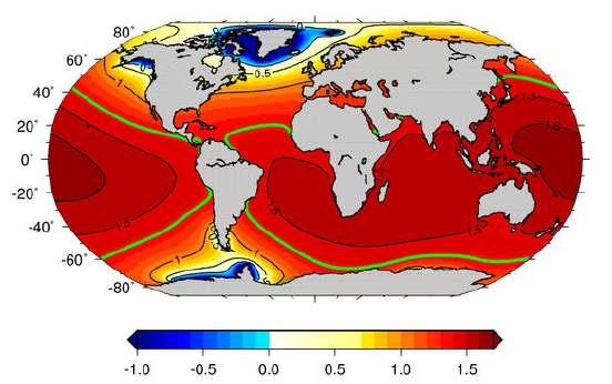 The combined relative sea level variations for
