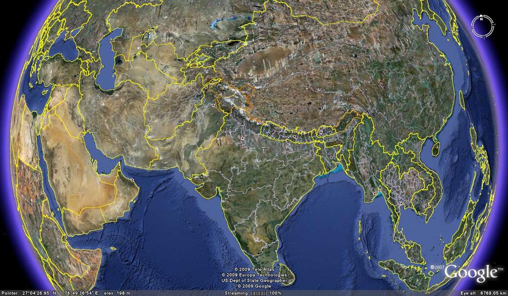Himalaya ~ 2400 km x 150-400km Large