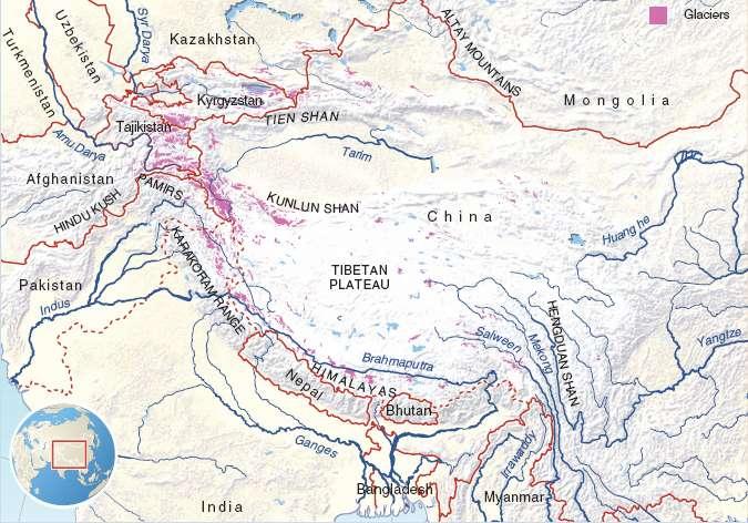 Central Asia region Glacier area ~115 000 km 2 Himalaya ~