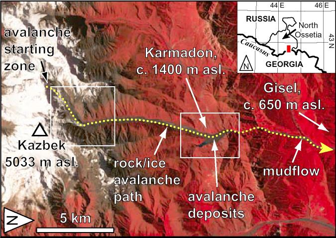 Kolka Glacier disaster - ASTER rapid response From: Kääb, Wessels, Haeberli, Huggel, Kargel, and Singh