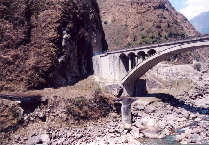 GLOF-wrecked bridge and