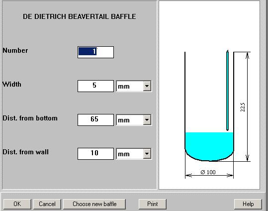 Confirm data with OK, and the Impeller types selection