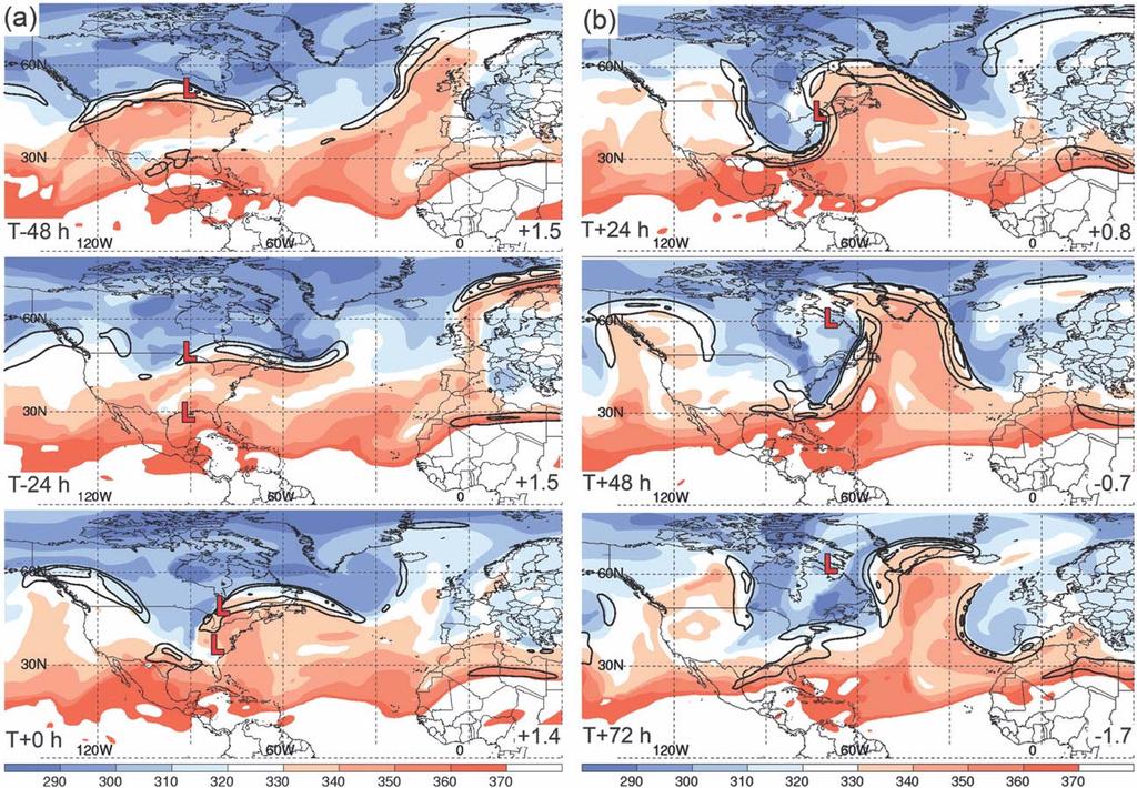 SEPTEMBER 2010 A R C H A M B A U L T E T A L. 3465 FIG. 6. As in Fig. 5, but for DT u (shaded; every 10 K according to the color bar) and wind speed (solid; every 10 m s 21 beginning at 50 m s 21 ).