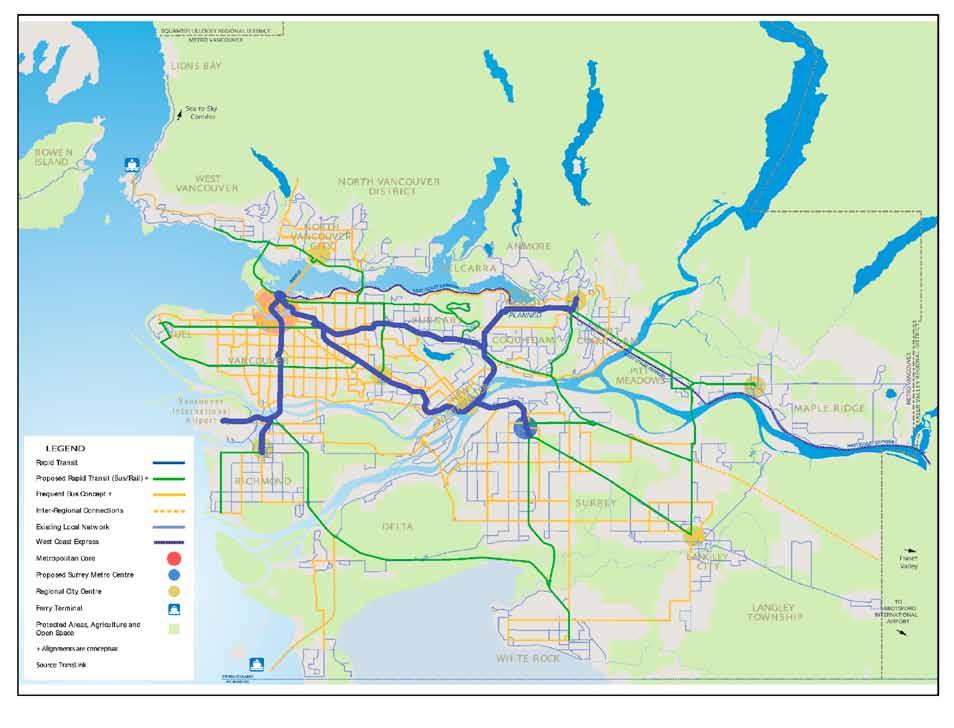 Appendix B This map illustrates a concept of the future Frequent Transit Network for Metro Vancouver, as described in TransLink s long-term strategy for the regional transportation system.