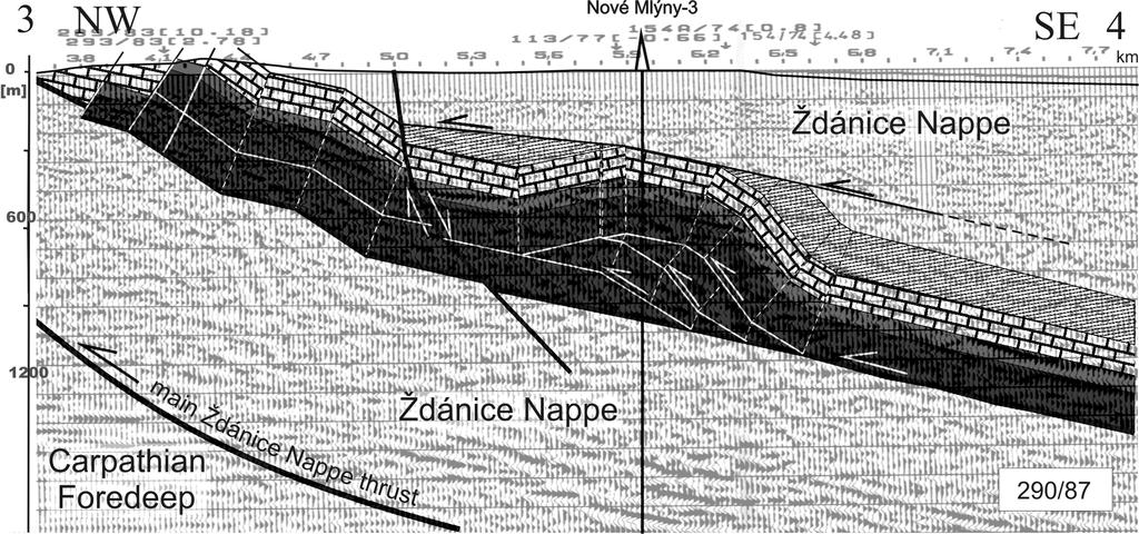 Several anticlines associated with thrusts were recognized (Figs. 2 and 3). Anticlines are slightly plunging to the NE, i.e. in the same direction as the thrusts strike.