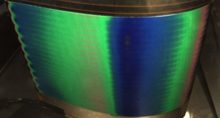 After each heat transfer test, a grid paper was adhered smoothly to the LCT sheet on the vane. Another picture was taken by the camera at the same position as during the test.