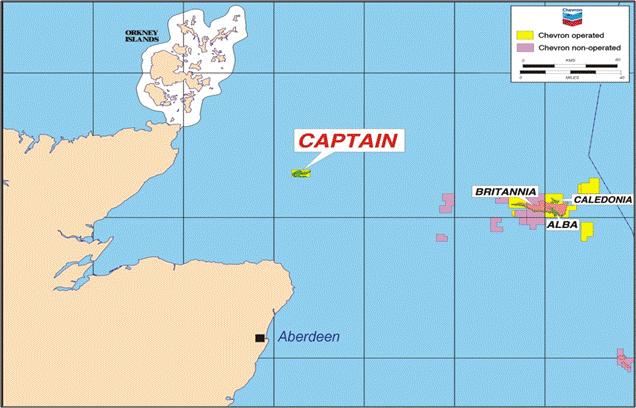 Captain Field Location Block 13/22a n LOCATION 80 miles NE of Aberdeen, UK Northern North Sea n EQUITY 85% CVX, 15% KCCL n
