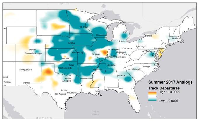 SUMMER 2017 SEVERE OUTLOOK Overall, below average tornado season Favored areas