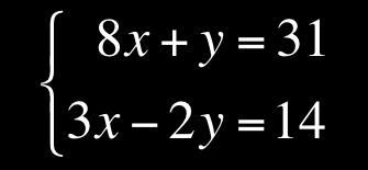 5a Solve this system of equations using any method: 5c The following are statements about the solution to " 4x + y = 4 # $ x y = 1 Choose whether each statement is.