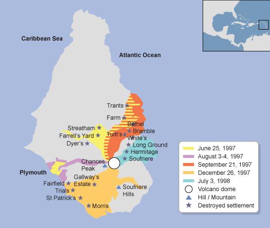 Montserrat eruption progress and impact Short term responses and results Evacuation. Abandonment of the capital city. The British government gave money for compensation and redevelopment.