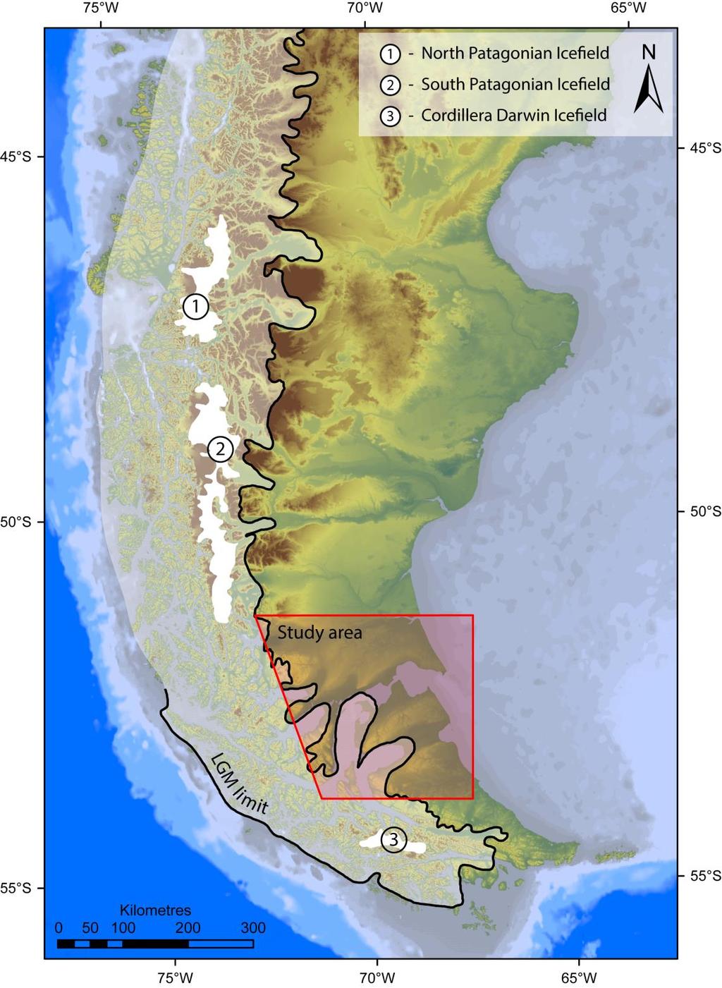 Figure 2.1. Location of the study area in southernmost Patagonia, South America.