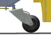 Lifting wheel - adjust the machine to the minimum height of cutting position - turn the lifting wheel so that rubber blade of the plow touches the ground - loosen the bolt securing the position of