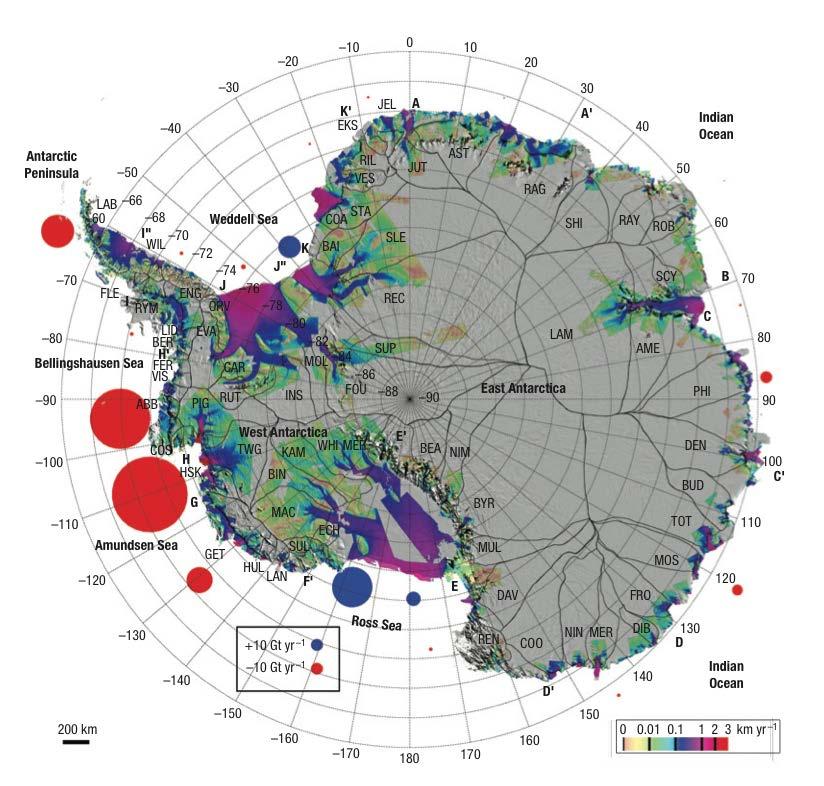 Zonal asymmetry in deep water entry Glacial ice mass loss strongly associated with location of influx of warm water Potential temperature at γ N = 28.