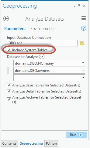 they own - GDB Admin can analyze all tables, including