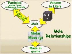 Stoichiometry Vocabulary Stoikheion = element; metron = to measure Study of the quantitative relationships in chemical formulas & equations Review: a mole (mol) is a certain number of things (atoms,