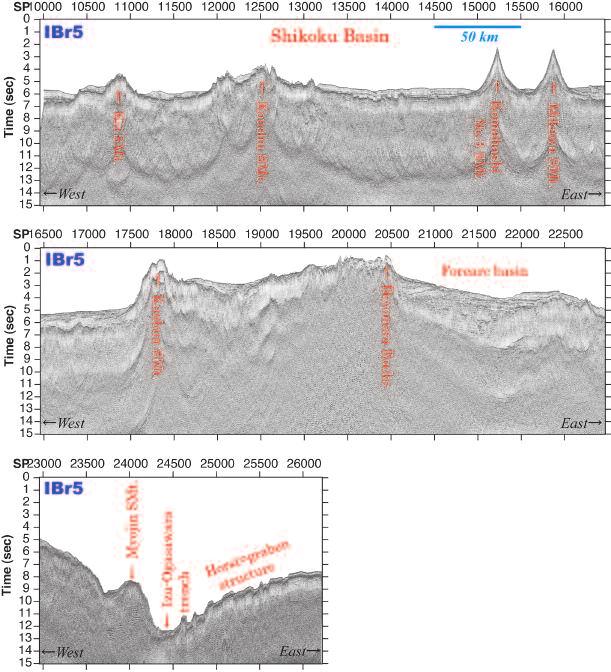 Multi-channel seismic reflection survey in the northern Izu-Ogasawara island arc - KR07-09 cruise 0.211% (IBr5), 0.016% (IBr9), 0.019% (KT01), 2.282%(KT04), and 0.226% (KT05).